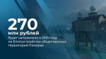 Бюджет Архангельской области на 2025 год предусматривает выделение около 270 миллионов рублей на работы по благоустройству